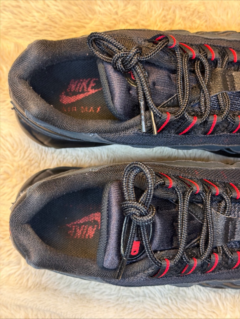 Nike Black Sneakers with Red Lace Accents - Picture 6 of 12